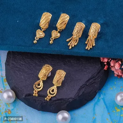 Gold Plated Latest Fancy Earrings For Women and Girls combo 3pack