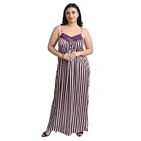 Gwachi Women's 2 Piece Lineing-Set Nighty -1301 (Large, Purple)-thumb3