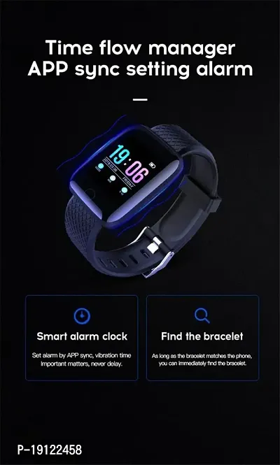 ID 116 Smartwatch  (Black Strap, FREE)-thumb3