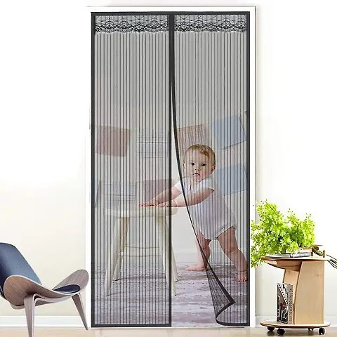 Mosquito Net for Door, 75 x 210 cm, Magnetic Closure, Automatic Mosquito Net for Balcony Doors, Easy to Assemble (Black)