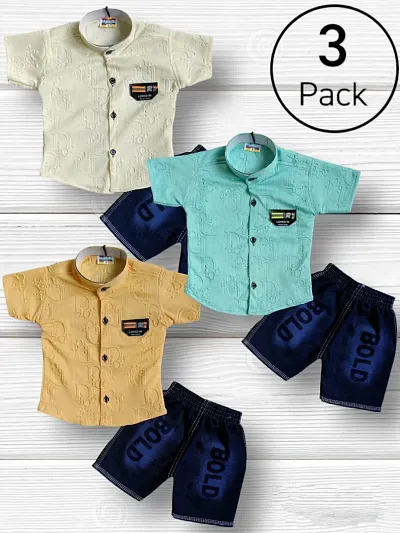 Pack of 3 Boys Shirt with Shorts