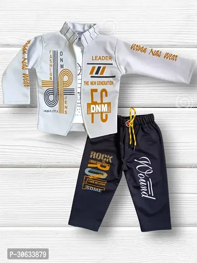 Stylish Cotton Printed Off white T-Shirts with Shorts For Boys