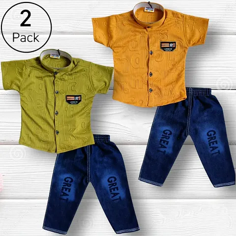 Comfortable Shirts with Jeans For Boys Pack Of 2