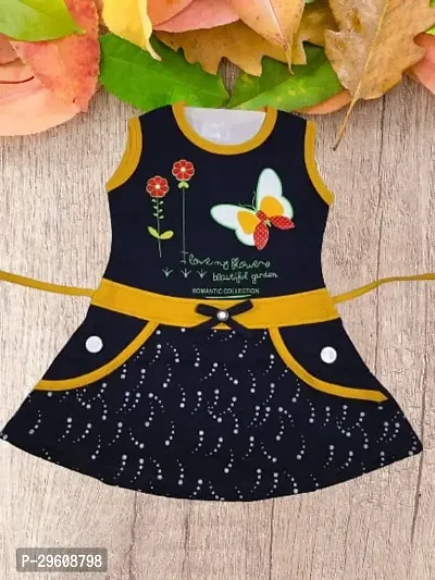 Stylish Cotton Printed Frock for Kid Girl-thumb0