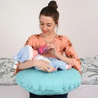 Mothersyard Nursing Pillow, Breastfeeding Support Cushion, Pregnancy Pillow, Designed for Newborn Babies and Moms-Polka Green-thumb2