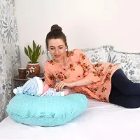 Mothersyard Nursing Pillow, Breastfeeding Support Cushion, Pregnancy Pillow, Designed for Newborn Babies and Moms-Polka Green-thumb1
