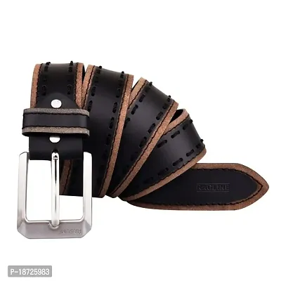 RAGLINE Leather Casual Belt For Men -T38BK44-thumb2