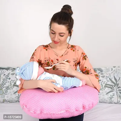 Mothersyard Nursing Pillow, Breastfeeding Support Cushion, Pregnancy Pillow, Designed for Newborn Babies and Moms-Polka Pink-thumb3