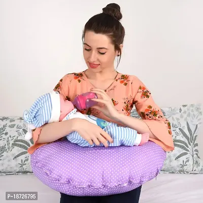 Mothersyard Nursing Pillow, Breastfeeding Support Cushion, Pregnancy Pillow, Designed for Newborn Babies and Moms-Polka Purple-thumb3