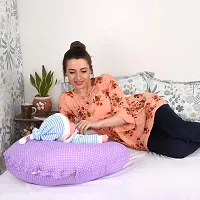 Mothersyard Nursing Pillow, Breastfeeding Support Cushion, Pregnancy Pillow, Designed for Newborn Babies and Moms-Polka Purple-thumb1