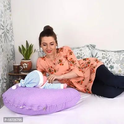 Mothersyard Nursing Pillow, Breastfeeding Support Cushion, Pregnancy Pillow, Designed for Newborn Babies and Moms-Polka Purple-thumb2