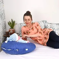 Mothersyard Nursing Pillow, Breastfeeding Support Cushion, Pregnancy Pillow, Designed for Newborn Babies and Moms-Polka Blue-thumb1