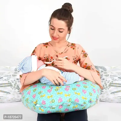 Mothersyard Nursing Pillow, Breastfeeding Support Cushion, Pregnancy Pillow, Designed for Newborn Babies and Moms-Cartoon Green-thumb3