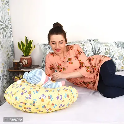 Mothersyard Nursing Pillow, Breastfeeding Support Cushion, Pregnancy Pillow, Designed for Newborn Babies and Moms-Cartoon Yellow-thumb2