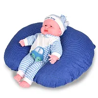 Mothersyard Nursing Pillow, Breastfeeding Support Cushion, Pregnancy Pillow, Designed for Newborn Babies and Moms-Polka Blue-thumb3