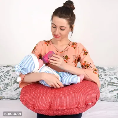 Mothersyard Nursing Pillow, Breastfeeding Support Cushion, Pregnancy Pillow, Designed for Newborn Babies and Moms-Polka Red-thumb3