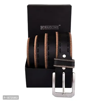 RAGLINE Leather Casual Belt For Men -T38BK44-thumb4