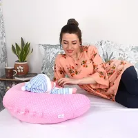 Mothersyard Nursing Pillow, Breastfeeding Support Cushion, Pregnancy Pillow, Designed for Newborn Babies and Moms-Polka Pink-thumb1