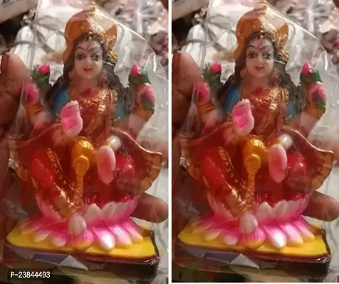 Mata Laxmi Goddess Lakshmi In Religious Idol,Laxmi Murti,Diwali Decorative For Pooja And Mandir And Temple Decorative Showpiece-Pack Of 2-thumb0