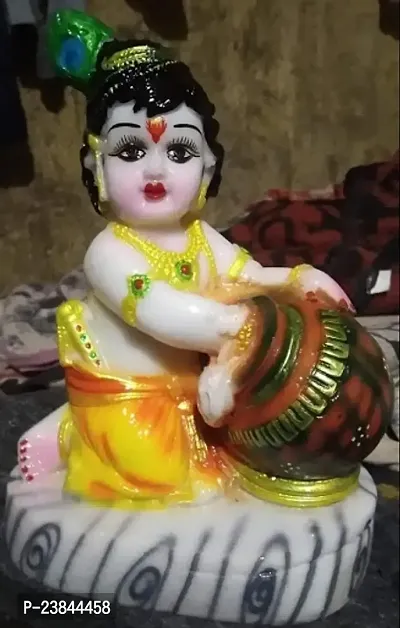 Laddu Gopal Idol In Marble Material, Multicolored,Ideal For Home Decor | Showpiece | Festival Pujan | Gifting Purpose