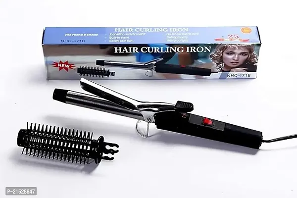 Women Hair Curler With Adjustable Temperature and Ceramic Coated Plates (Medium_Black)