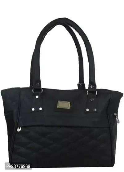 Stylish Black PU Solid Handbags For Women