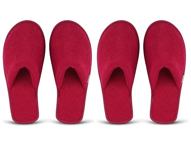 Elegant Fur Solid Slippers For Women Pair Of 2