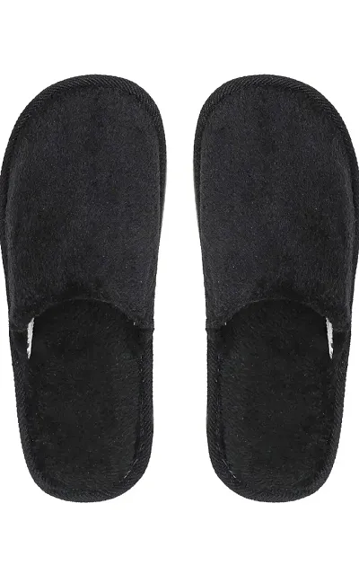 Elegant Fur Solid Slippers For Women