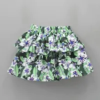 Kids Girls Floral Green Skirt Top Digital Print-thumb2