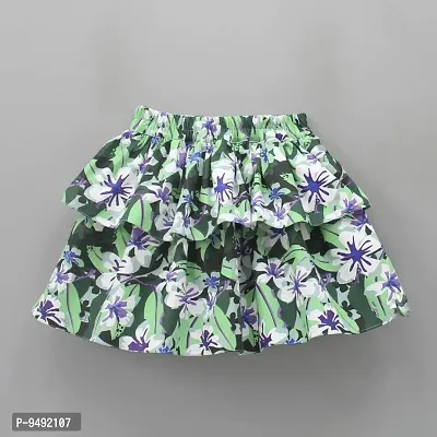 Kids Girls Floral Green Skirt Top Digital Print-thumb3