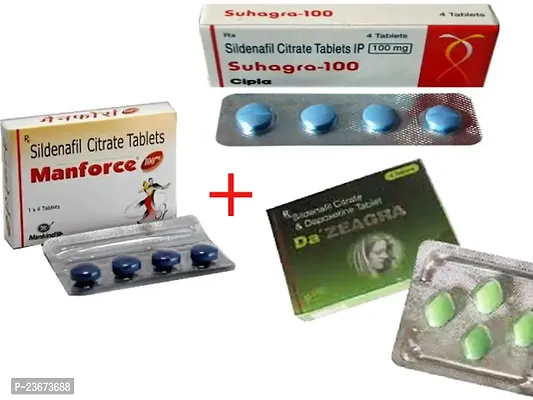 MANFORCE 100 MG+ SUHAGRA 100 MG +DA ZEAGRA PACK OF 3-12 TABLETS