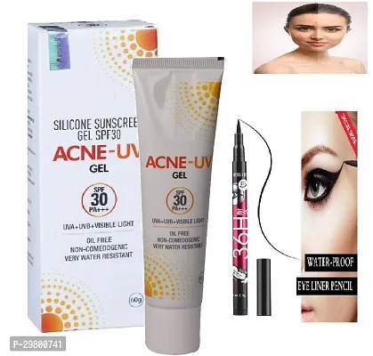 Acne-UV  UVA/UVB Protection Gel SPF 30 - 60 gm With 36H Eyeliner