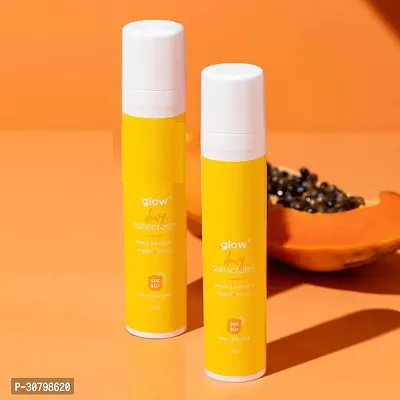 Unbox Glow+ Dewy papaya Sunscreen For All Skin Types |UVA/B  Blue Light Protection | Fights Tan And Brightens Skin | Spf 50 Pa++++ (50 G) (Pack Of 2)