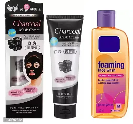 Skin Foaming Facewash 150ml and Charcoal Peel Off Mask Combo