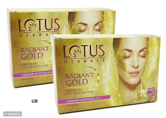 Lotus Gold Facial Kit, Bright  Glowing Skin - 60g Pack of 2