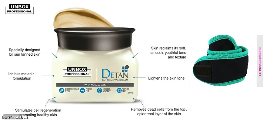 D Tan Removal Cream Raaaga 490g + Facial Band Combo-thumb0