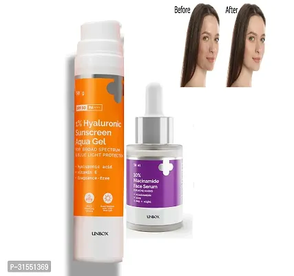 10% Niacinamide Face Serum 30ml with Hyalauronic Face Sunscreen Combo