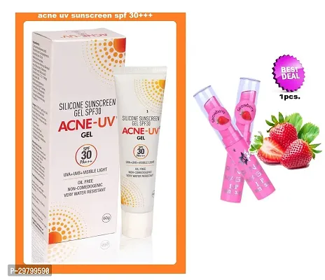 Acne-UV  UVA/UVB Protection Gel SPF 30 - 60 gm With Pink Magic Lip Balm