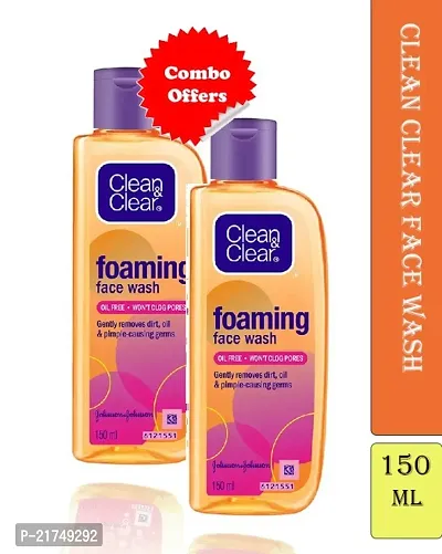 Clean  Clear Foaming Facewash for Oily Skin 150ml - Pack of 2