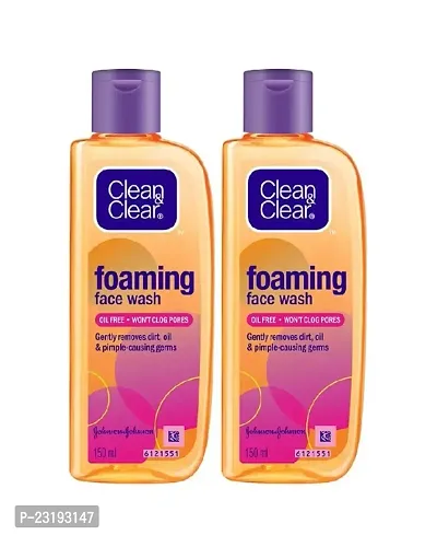 Clean  Clear Foaming Facewash for Oily Skin 150ml ( Pack of 2)-thumb0