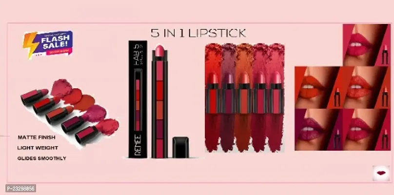 5 IN 1 MATTE SMUDGE FREE  LIPSTICK PACK OF 1-thumb0