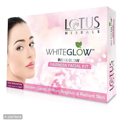 Lotus Herbals Whiteglow Insta Glow 1 Facial Kit for Cleansing, Whitening, Smoothing For Radiant Glowing Skin Natural Ingredients 250g-thumb0