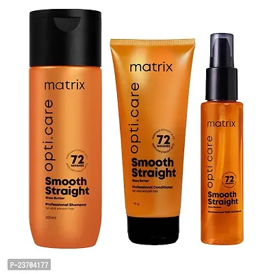 Matrix Opti.Care 3-Step Regime, Up To 4 Days Frizz Control, Shampoo + Conditioner + Serum