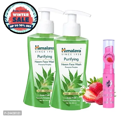 himalaya neem purifying face wash + magic pink  lip balm-thumb0