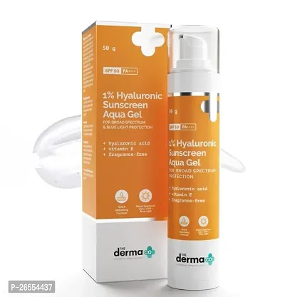 The Derma Co 1% Hyaluronic Sunscreen Aqua Ultra Light Gel with SPF 50 PA++++ For Broad Spectrum, UV A, UV B  Blue-thumb0