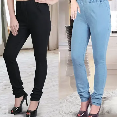 Fabric Full Length Stretchable Elastic Belt Jegging