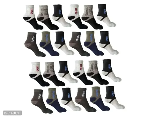 MAN'S MULTI COLORS STYLISH ANKLE LENGTH SOCKS COMBO PACK OF 12 PAIR