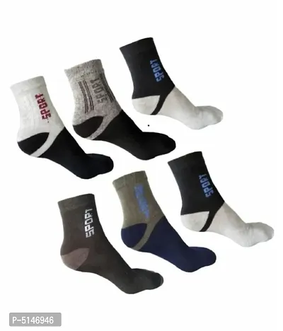 stylish ankle length sports socks combo pack of 6 pair-thumb0