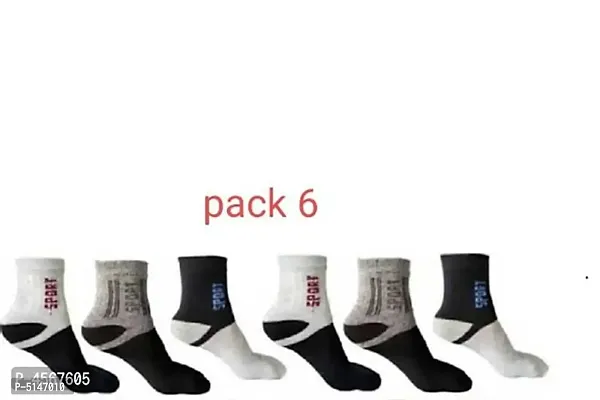 MAN'S MID ANKLE LENGTH SPORTS STYLISH SOCKS PACK OF 6 PAIR-thumb0