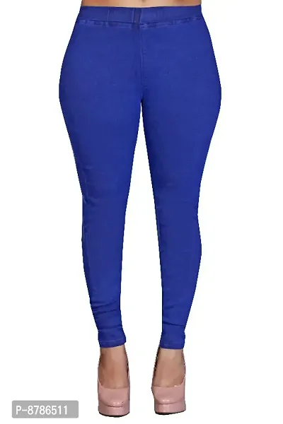 Classic Denim Solid Jegging For Women